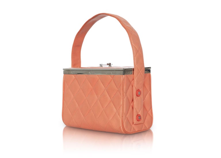 Chanel Lambskin Quilted Box Bag Orange, 1990s