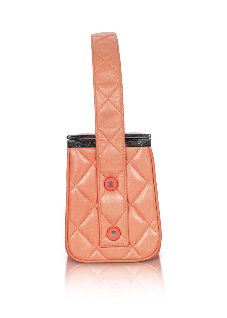 Chanel Lambskin Quilted Box Bag Orange, 1990s