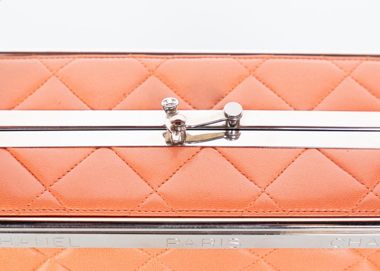 Chanel Lambskin Quilted Box Bag Orange, 1990s