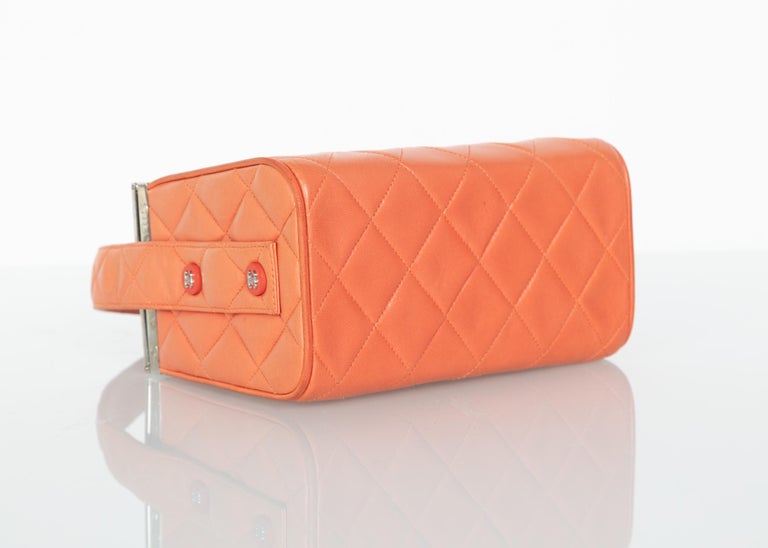Chanel Lambskin Quilted Box Bag Orange, 1990s