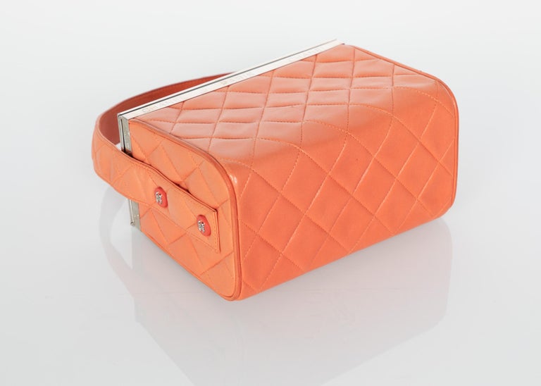 Chanel Lambskin Quilted Box Bag Orange, 1990s