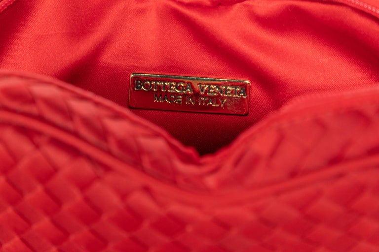 Vintage Bottega Veneta Red Silk Heart Crossbody Bag
