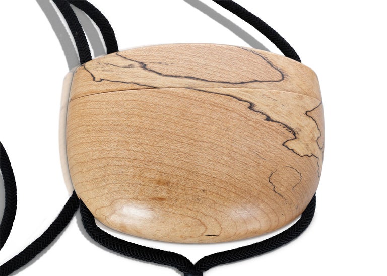 Shinichi Miyazaki Spalted Maple Tassel Mini Shoulder Bag, Signed