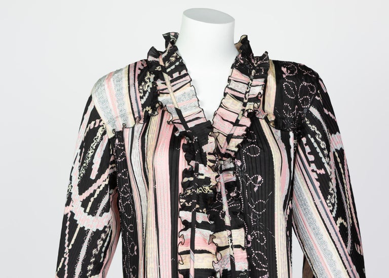 Zandra Rhodes Pink Silk Printed Caftan, 1980s