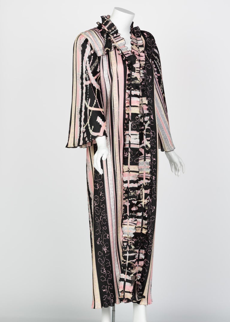 Zandra Rhodes Pink Silk Printed Caftan, 1980s