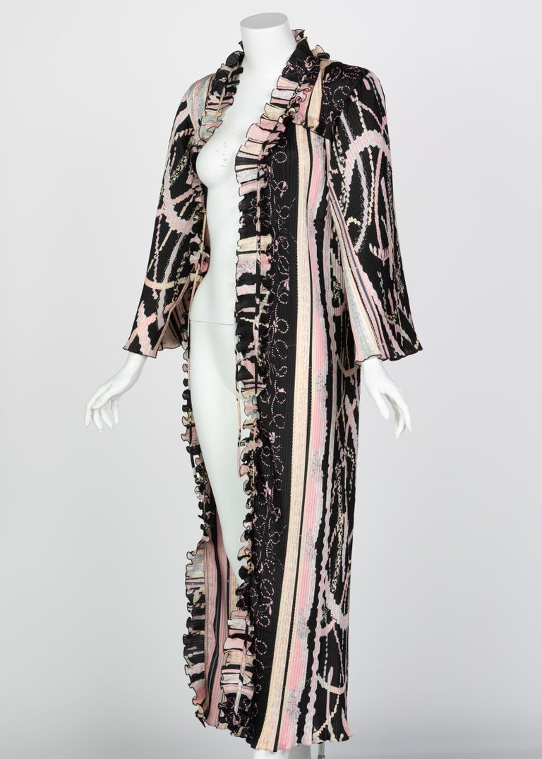 Zandra Rhodes Pink Silk Printed Caftan, 1980s