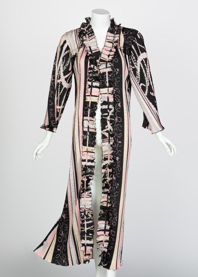 Zandra Rhodes Pink Silk Printed Caftan, 1980s