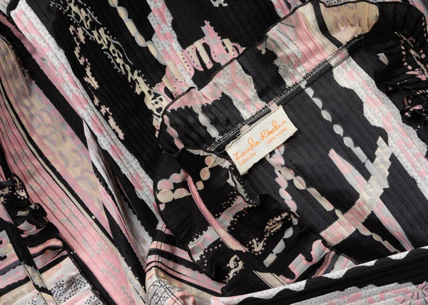 Zandra Rhodes Pink Silk Printed Caftan, 1980s