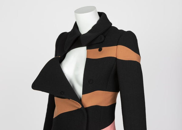 Christian Dior Abstract Stripe Coat Dress Runway Fall, 2015