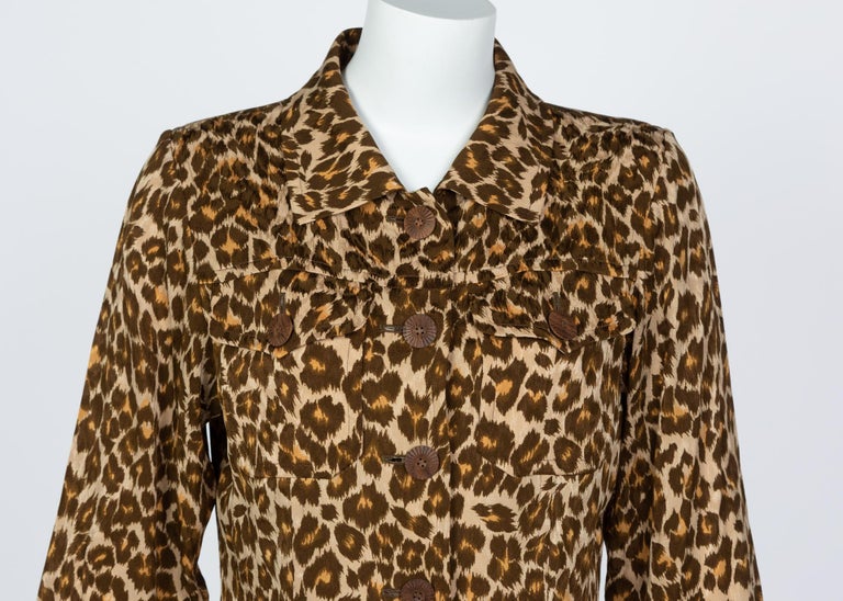 Yves Saint Laurent Leopard print Silk Damask Safari Top