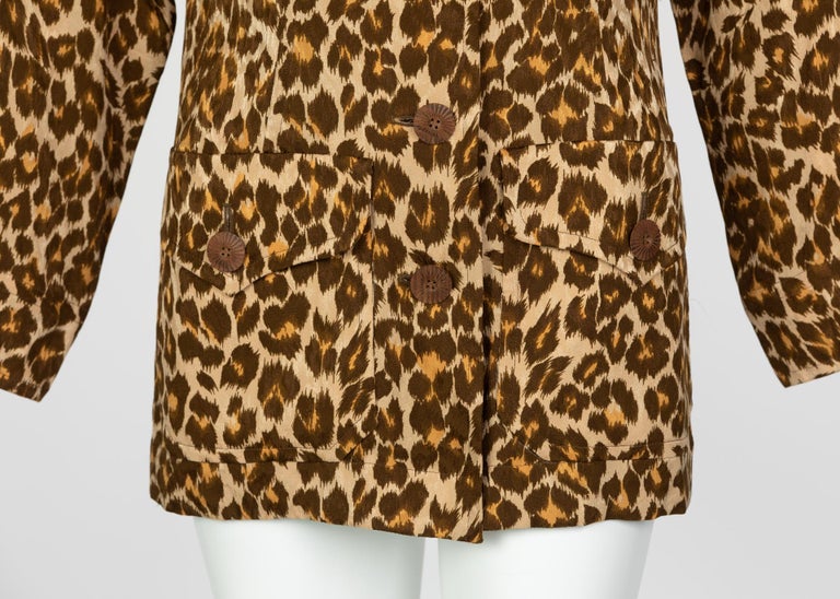 Yves Saint Laurent Leopard print Silk  Safari Top YSL
