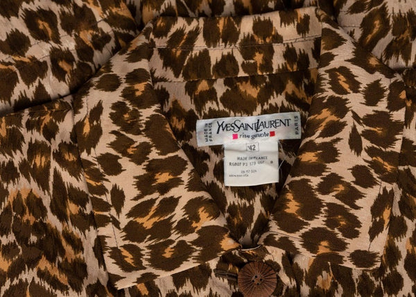 Yves Saint Laurent Leopard print Silk  Safari Top YSL