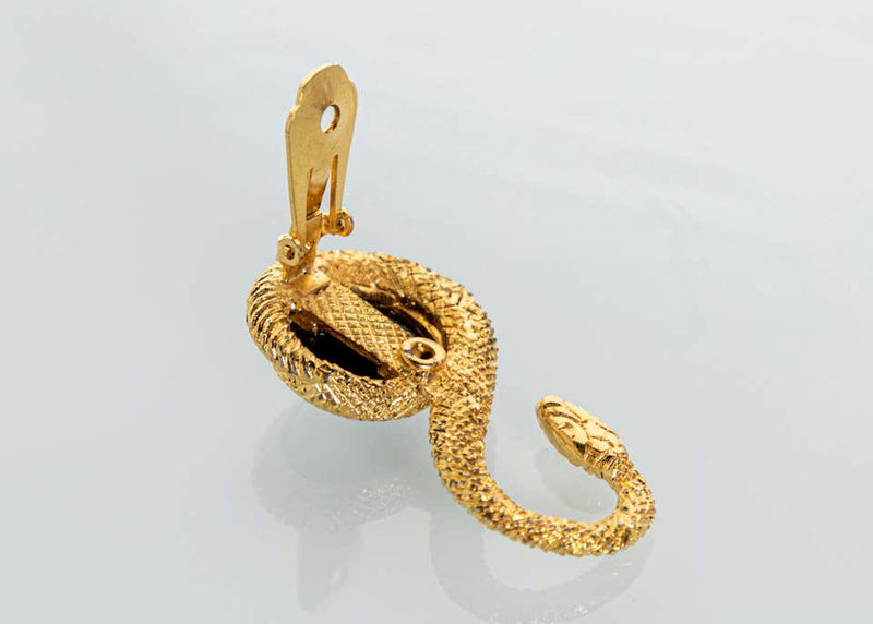 Vintage Yves Saint Laurent Gold Marrakech Serpent Earrings YSL