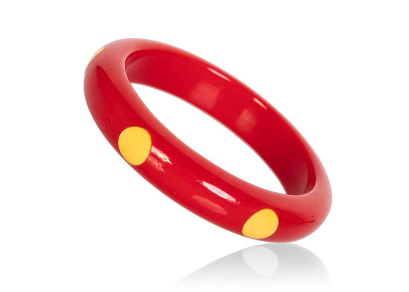 Art Deco Polka Dot & Striped Bakelite Bangle Bracelet Set of 3