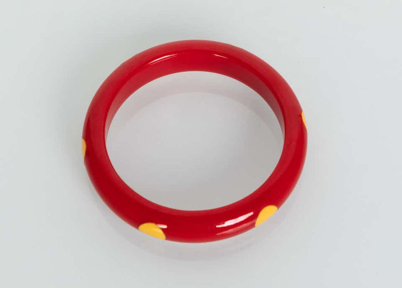 Art Deco Polka Dot & Striped Bakelite Bangle Bracelet Set of 3