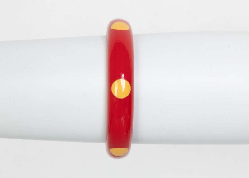 Art Deco Polka Dot & Striped Bakelite Bangle Bracelet Set of 3