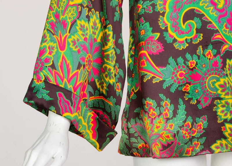 Yves Saint Laurent Psychedelic Paisley Silk Kimono Jacket YSL, 1967