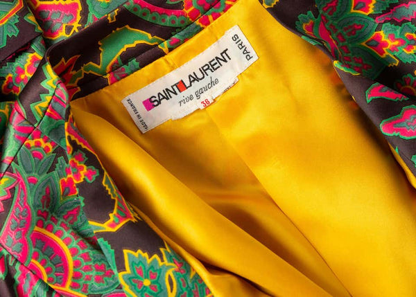 Yves Saint Laurent Psychedelic Paisley Silk Kimono Jacket YSL, 1967