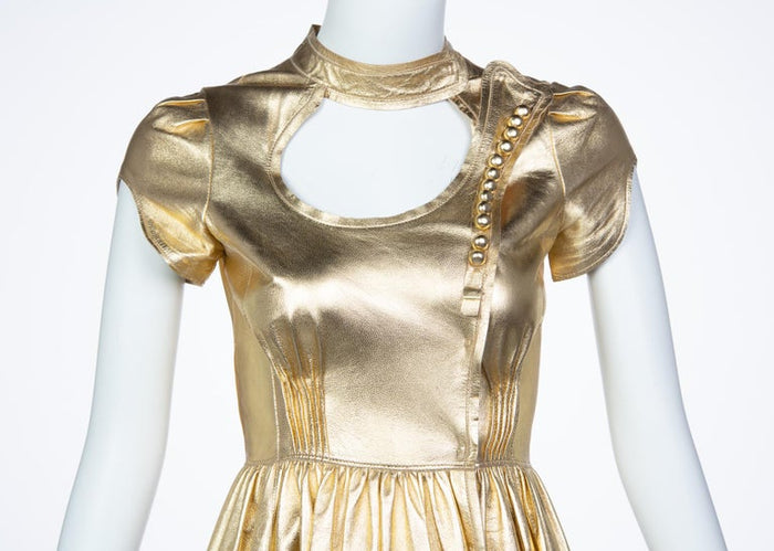 Prada Fairy Runway Gold Leather Dress, 2008 Basha Gold Prada Fairy Runway Gold Leather Dress, 2008 Basha Gold