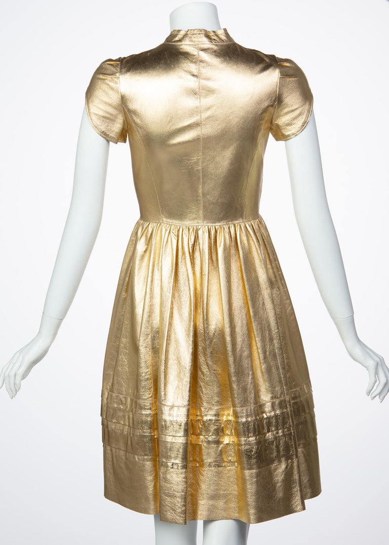 Prada Fairy Runway Gold Leather Dress, 2008