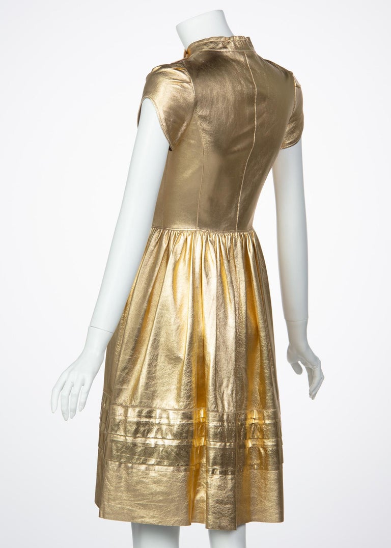 Prada Fairy Runway Gold Leather Dress, 2008