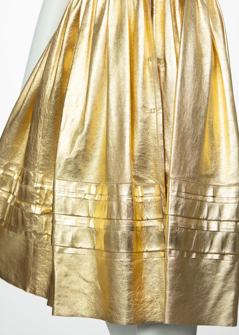 Prada Fairy Runway Gold Leather Dress, 2008