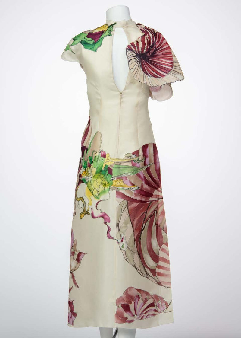 2008 Prada James Jean Fairy Runway Ivory Silk Dress