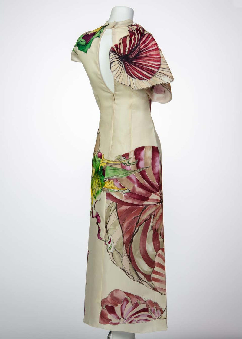 2008 Prada James Jean Fairy Runway Ivory Silk Dress
