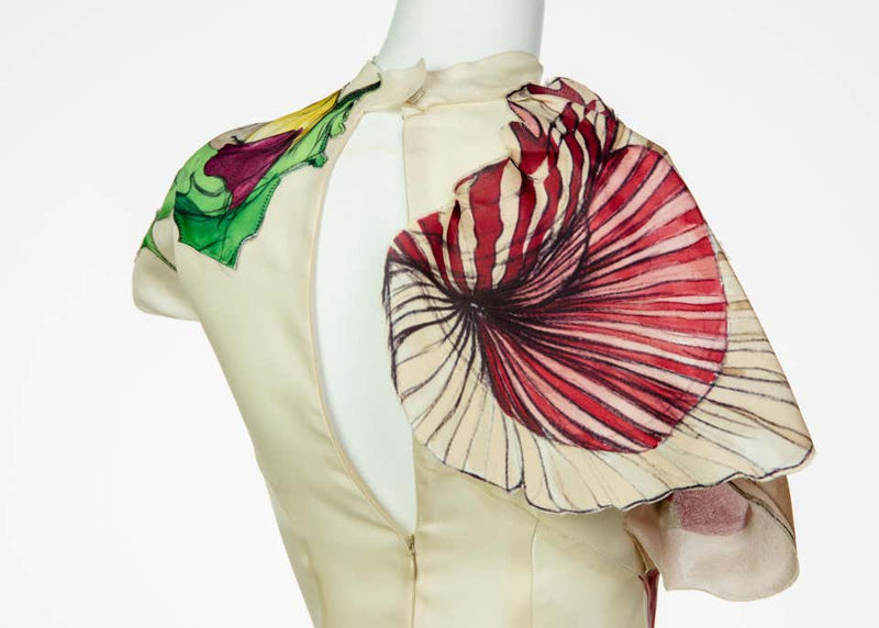 2008 Prada James Jean Fairy Runway Ivory Silk Dress