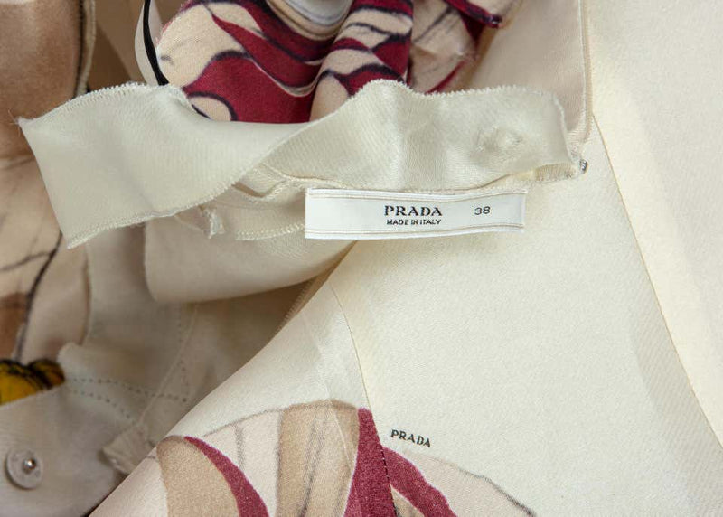 2008 Prada James Jean Fairy Runway Ivory Silk Dress