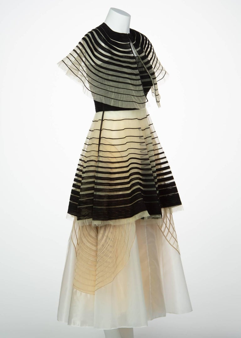 Fendi Karl Lagerfeld S/S 2008 Runway Black Cut Out Suede Dress Cape Skirt Set