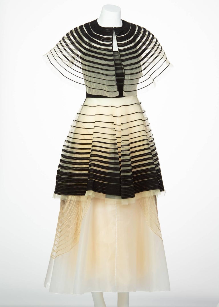 Fendi Karl Lagerfeld S/S 2008 Runway Black Cut Out Suede Dress Cape Skirt Set