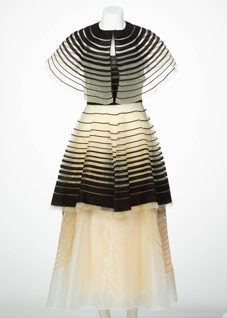 Fendi Karl Lagerfeld S/S 2008 Runway Black Cut Out Suede Dress Cape Skirt Set