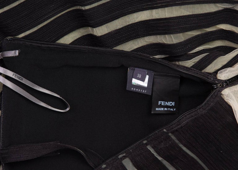 Fendi Karl Lagerfeld S/S 2008 Runway Black Cut Out Suede Dress Cape Skirt Set
