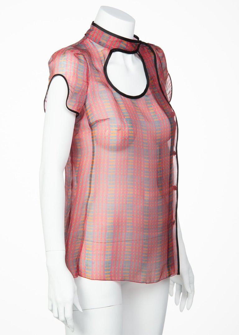2008 Prada Runway Fairy Collection Silk Cut Out Tunic Blouse