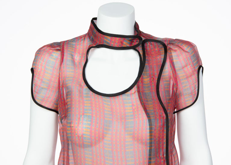 2008 Prada Runway Fairy Collection Silk Cut Out Tunic Blouse