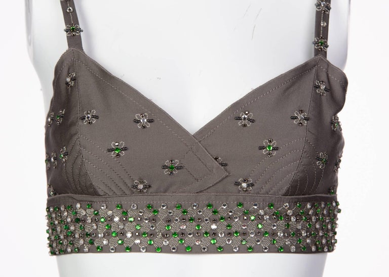 2000s Beaded Prada Bralette with Rhinestone Details