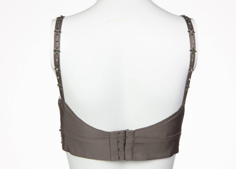 2000s Beaded Prada Bralette with Rhinestone Details