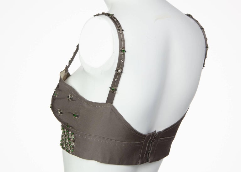 2000s Beaded Prada Bralette with Rhinestone Details