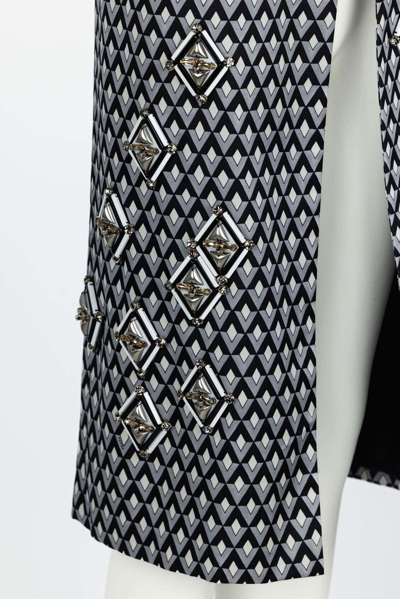 Prada F/W 2012 Geometric Print Crystal & Plexi Embellished Maxi Vest
