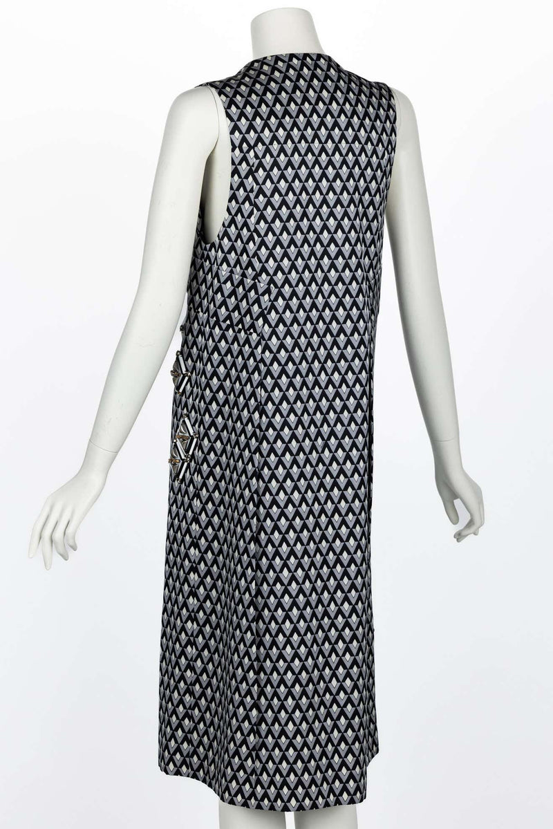 Prada F/W 2012 Geometric Print Crystal & Plexi Embellished Maxi Vest