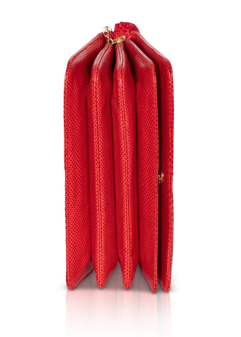 Vintage Judith Leiber Red Karung Tassel Bag