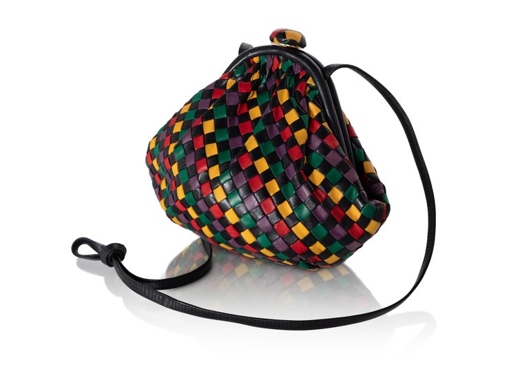 Vintage Bottega Veneta Intrecciato Harlequin Shoulder Bag Clutch