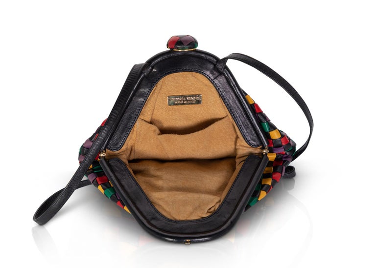 Vintage Bottega Veneta Intrecciato Harlequin Shoulder Bag Clutch