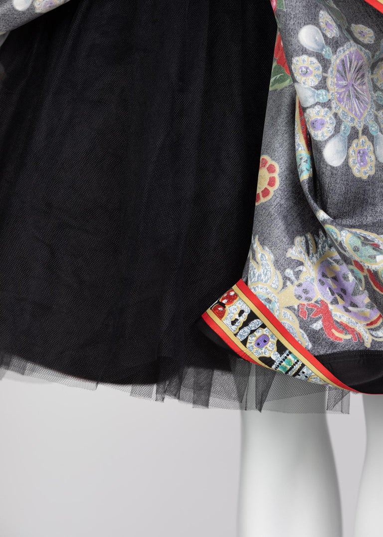 Vintage Leonard Paris Vibrant Jewel Print Silk Dress Ensemble