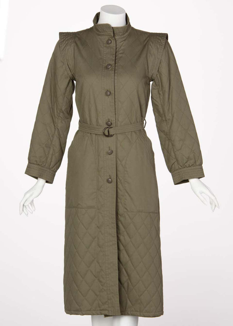 Yves Saint Laurent Russian Collection Quilted Trench Coat YSL 1976