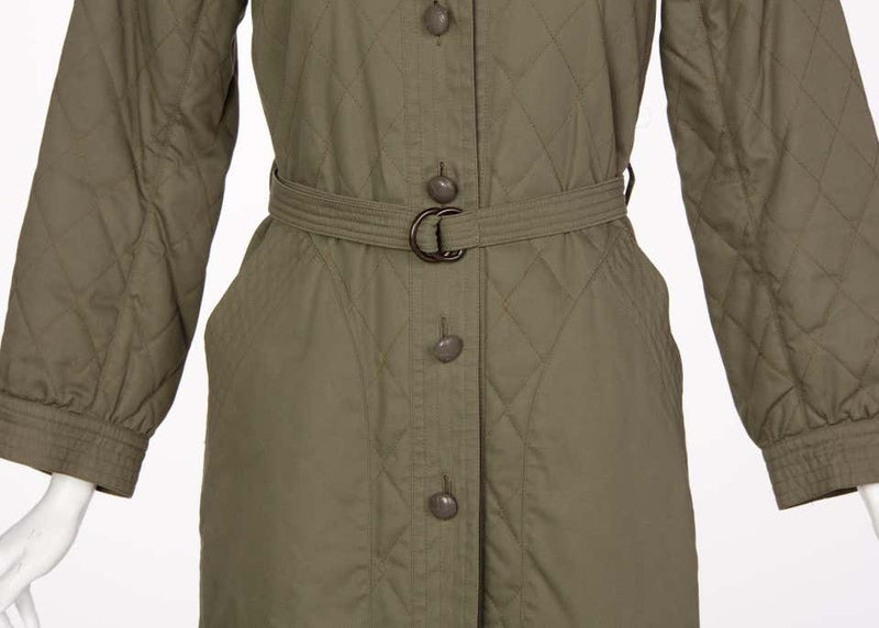 Yves Saint Laurent Russian Collection Quilted Trench Coat YSL 1976