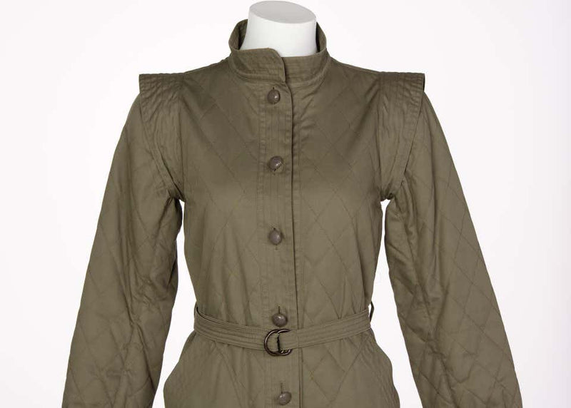 Yves Saint Laurent Russian Collection Quilted Trench Coat YSL 1976