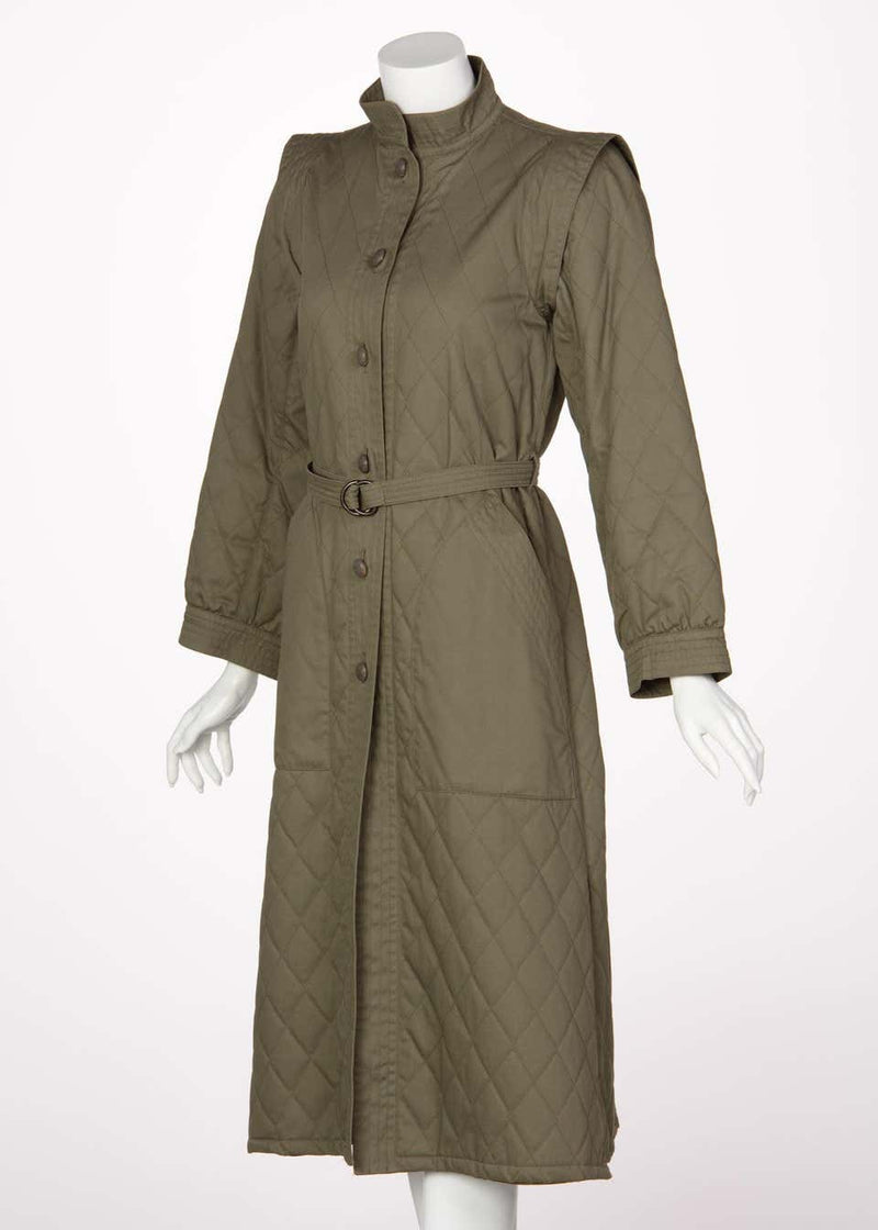 Yves Saint Laurent Russian Collection Quilted Trench Coat YSL 1976