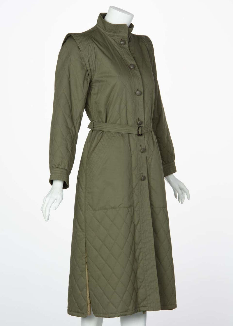 Yves Saint Laurent Russian Collection Quilted Trench Coat YSL 1976